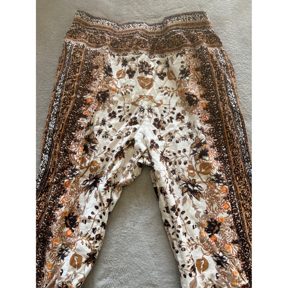 Anthropologie Floral Print Pants Women's US 14 Bohemian Boho Elastic Waist - Picture 4 of 7